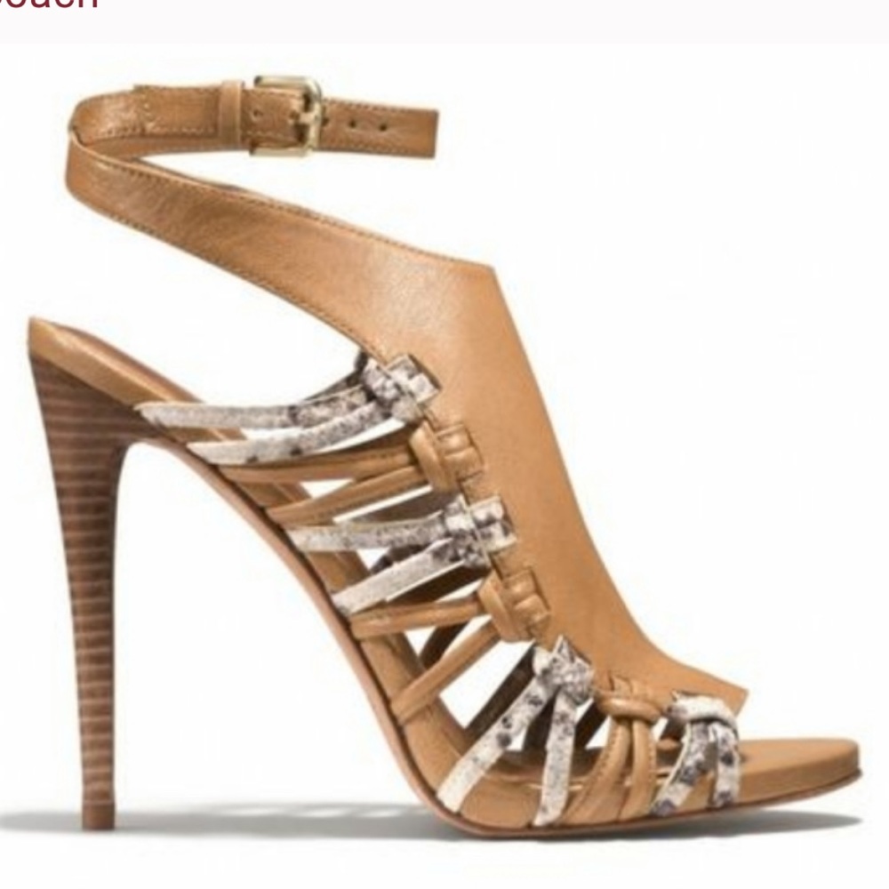 Coach Stiletto Sandals w/ Snakeskin Design
